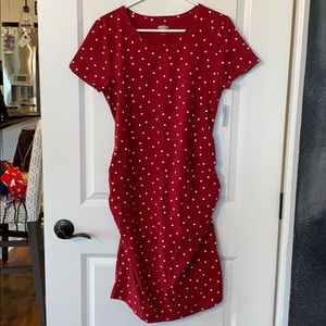Old Navy Maternity Red and White Polkadot Dress